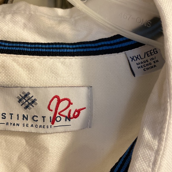 Mens XXL distinction Rio white button down shirt - Picture 2 of 3